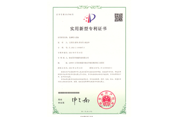 毛球喂入设备(实用)